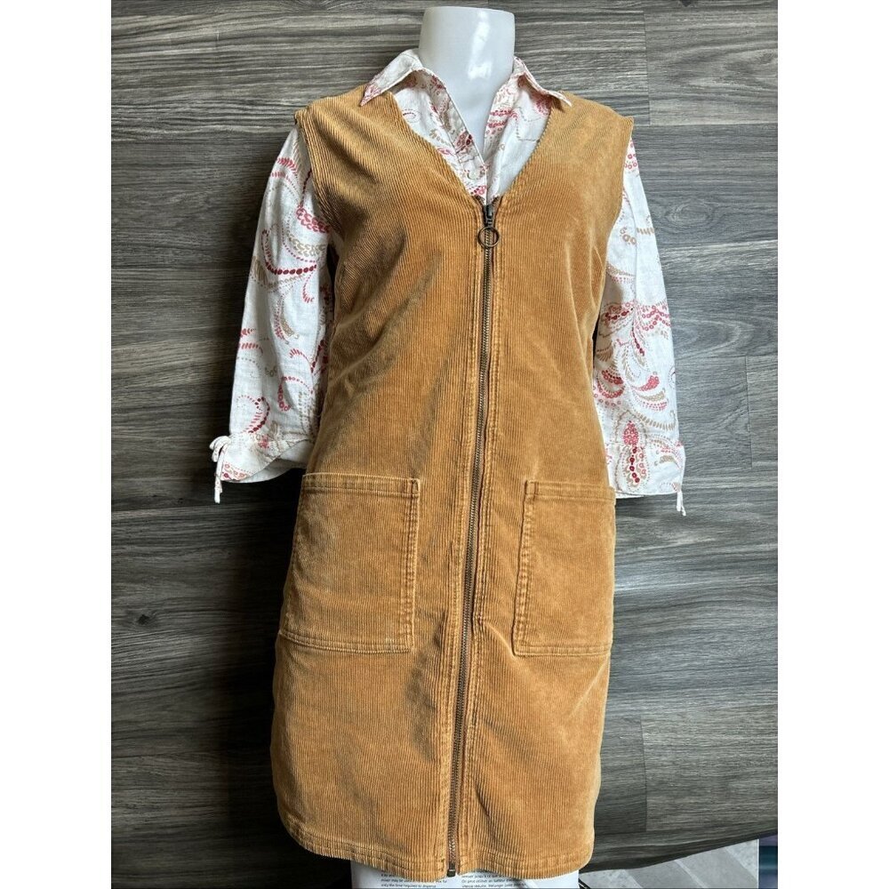 Billabong Corduroy beige/tan dress womens Size Med, Midi